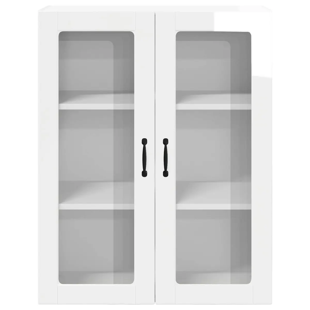 Wall Cabinet High Gloss White 80x31x100cm Engineered Wood Modern Kitchen Storage
