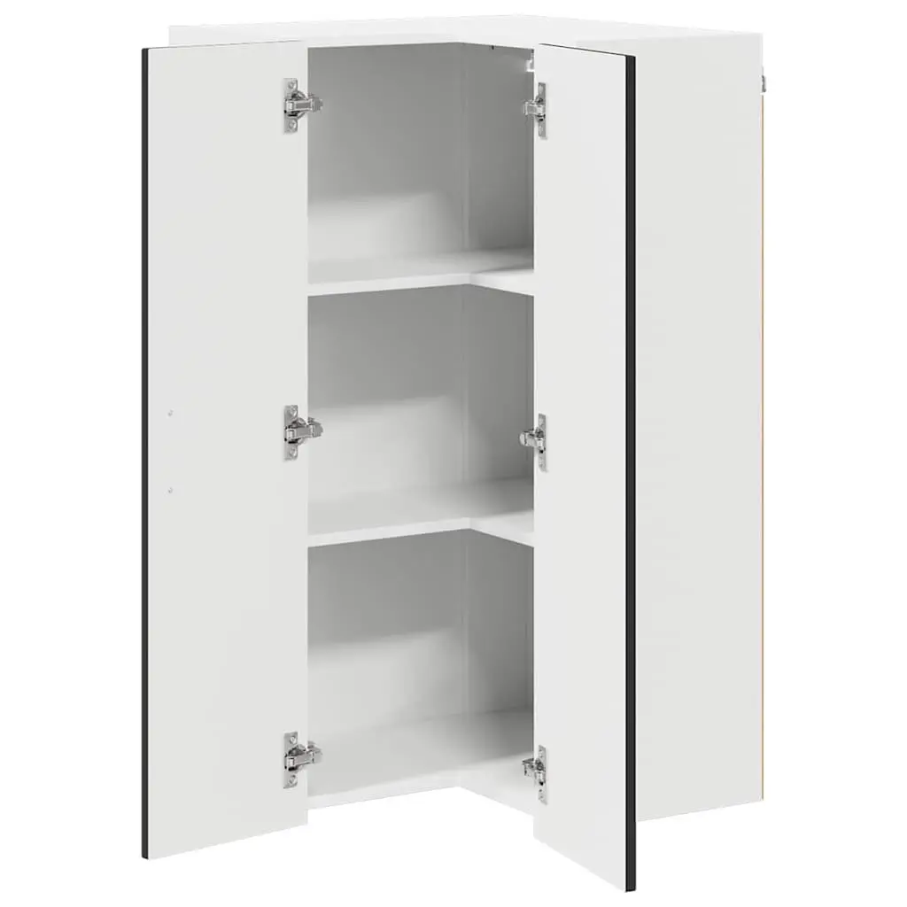 Wall Corner Kitchen Cabinet Storage Cupboard Black Modern Furniture 57x57x100cm