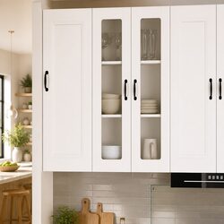 White Wall Glass Cabinet: Simple and Reliable