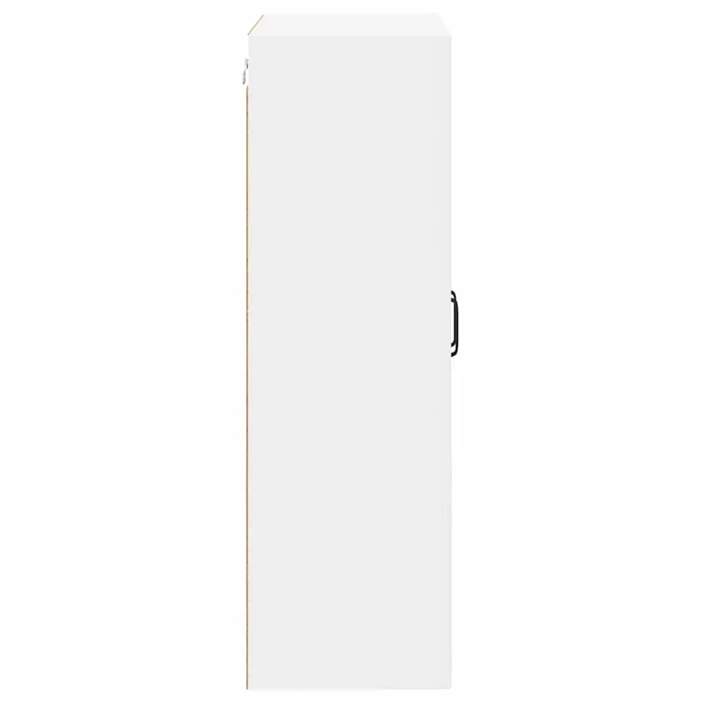 Wall Cabinet White 60x31x100cm Glass Front Modern Kitchen Storage Engineered Wood