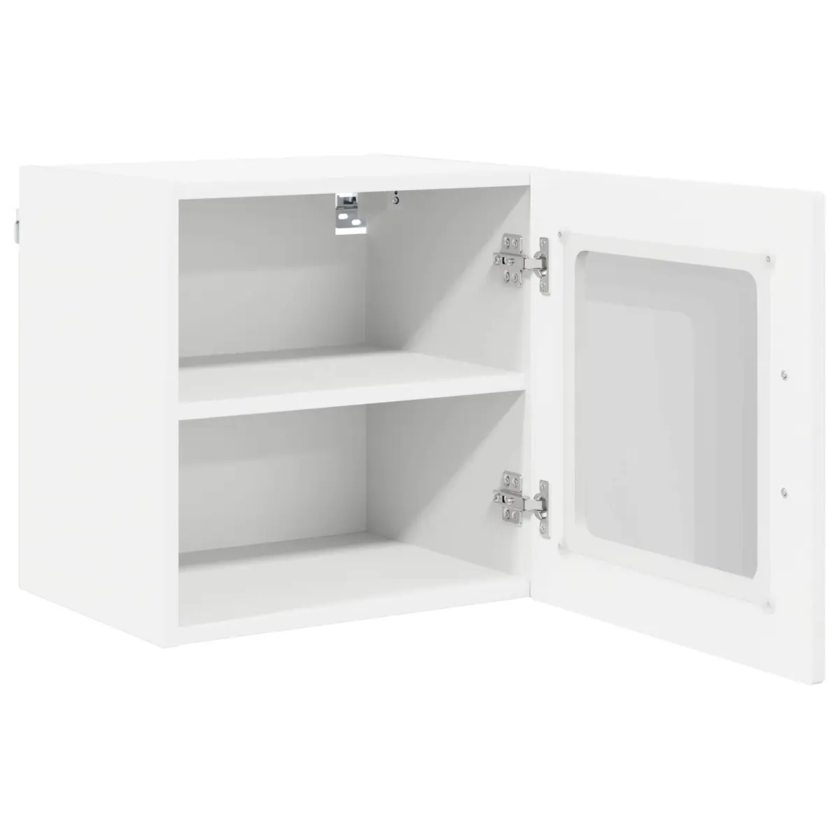 Wall Glass Cabinet Kitchen Storage White Engineered Wood 40x31x40cm Shelves