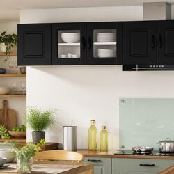 Compact PORTO Black Wall Cabinet for Your Kitchen