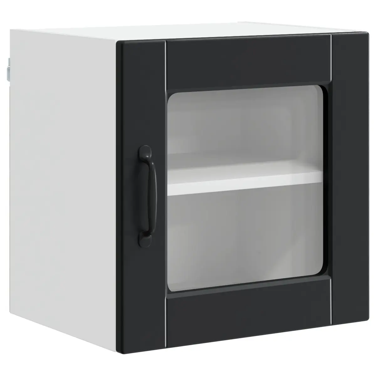 Wall Glass Cabinet Black Kitchen Storage 2 Pieces 40 x 31 x 40 cm Modern