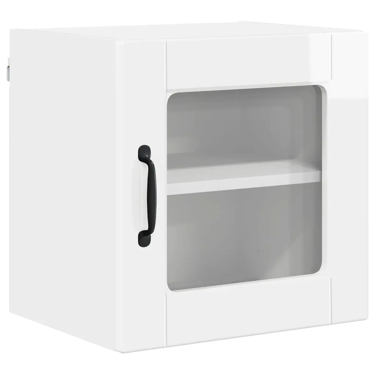 Wall Glass Cabinet PORTO High Gloss White Kitchen Storage 2 pcs 40x31x40cm