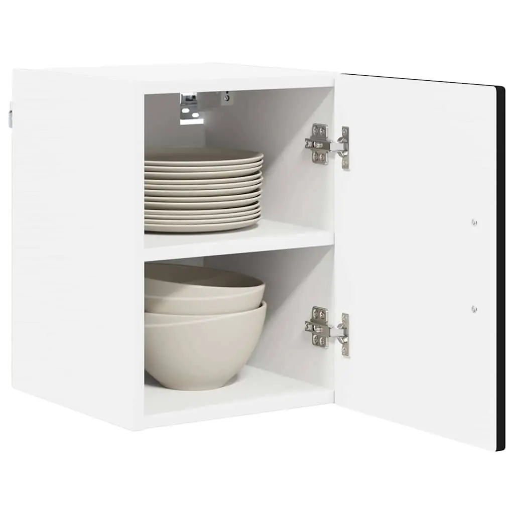 Wall Cabinet Black Engineered Wood 30 x 31 x 40 cm 2 Pieces