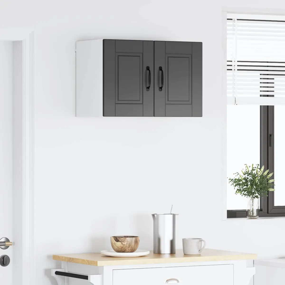 Wall Cabinet Black Engineered Wood 30 x 31 x 40 cm 2 Pieces