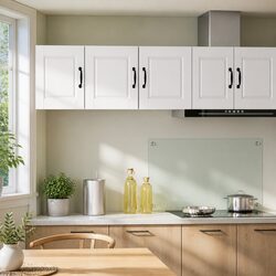 Compact PORTO Kitchen Storage Wall Cabinet in White
