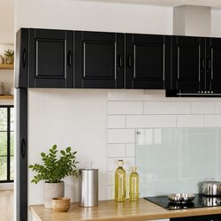 Compact Black Engineered Wood Wall Cabinet 40x31x40 cm