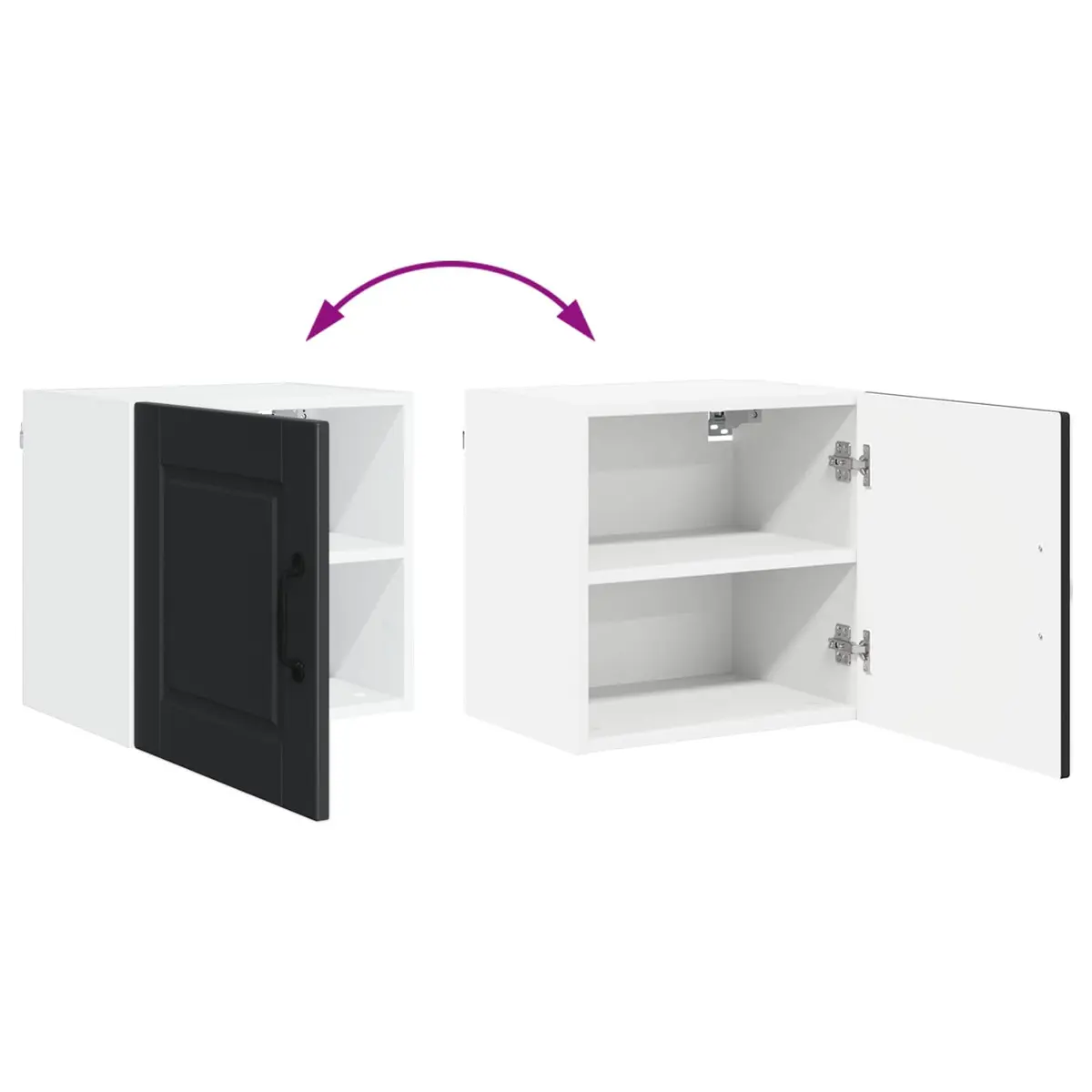 Wall Cabinet Kitchen Storage Black Engineered Wood 40x31x40 cm Shelves