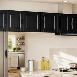 Wall Cabinet PORTO Black Kitchen Storage 2 Pieces 40 x 31 x 40 cm Engineered