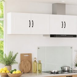 Compact Kitchen Wall Cabinet in White with Shelves