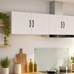 Compact and Modern High Gloss White Wall Cabinet Set