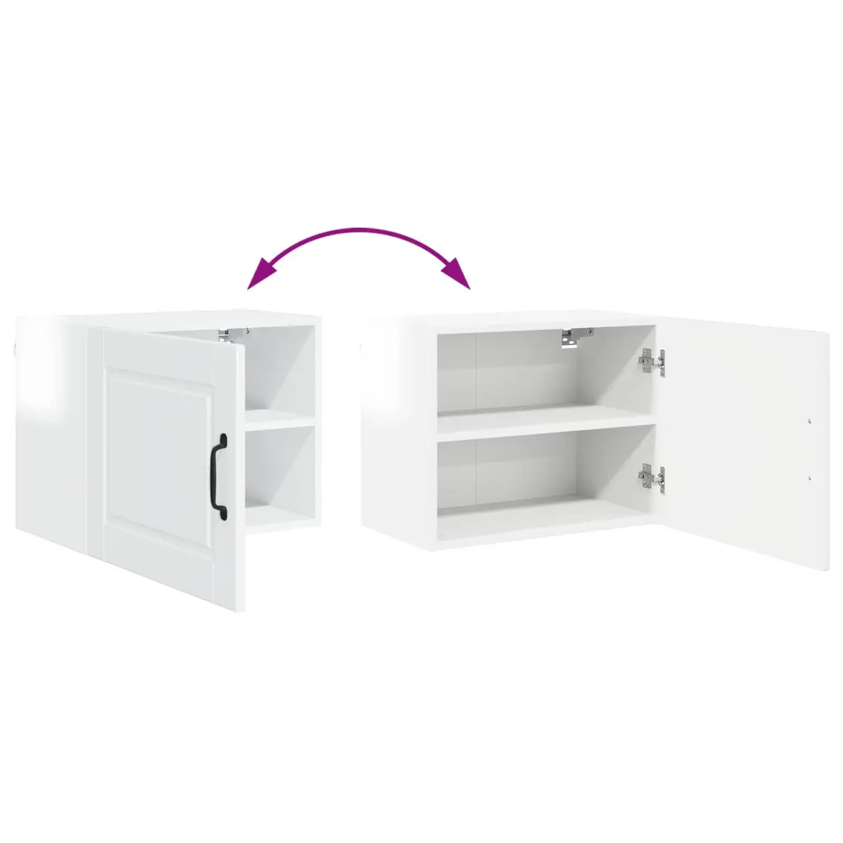 Wall Cabinet 2 Pieces High Gloss White Kitchen Storage Shelves 50 x 31 x 40 cm