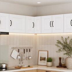 Compact White Wall Corner Cabinet for Smart Storage