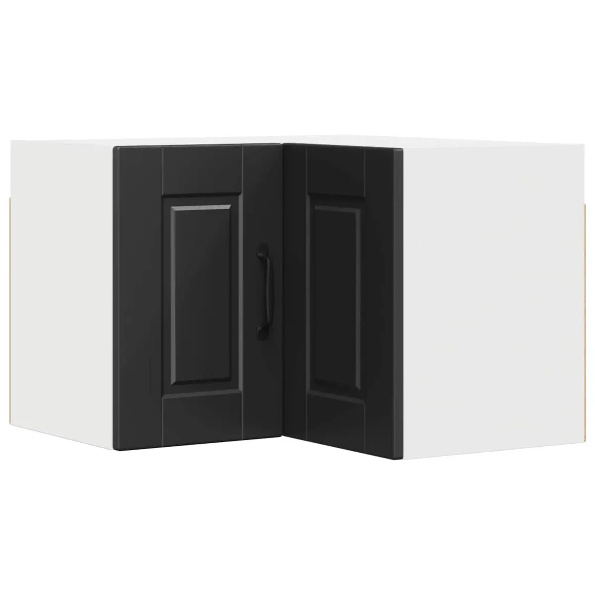 Corner Kitchen Cabinet Black Wall-mounted Engineered Wood 57x57x40cm Storage Shelves