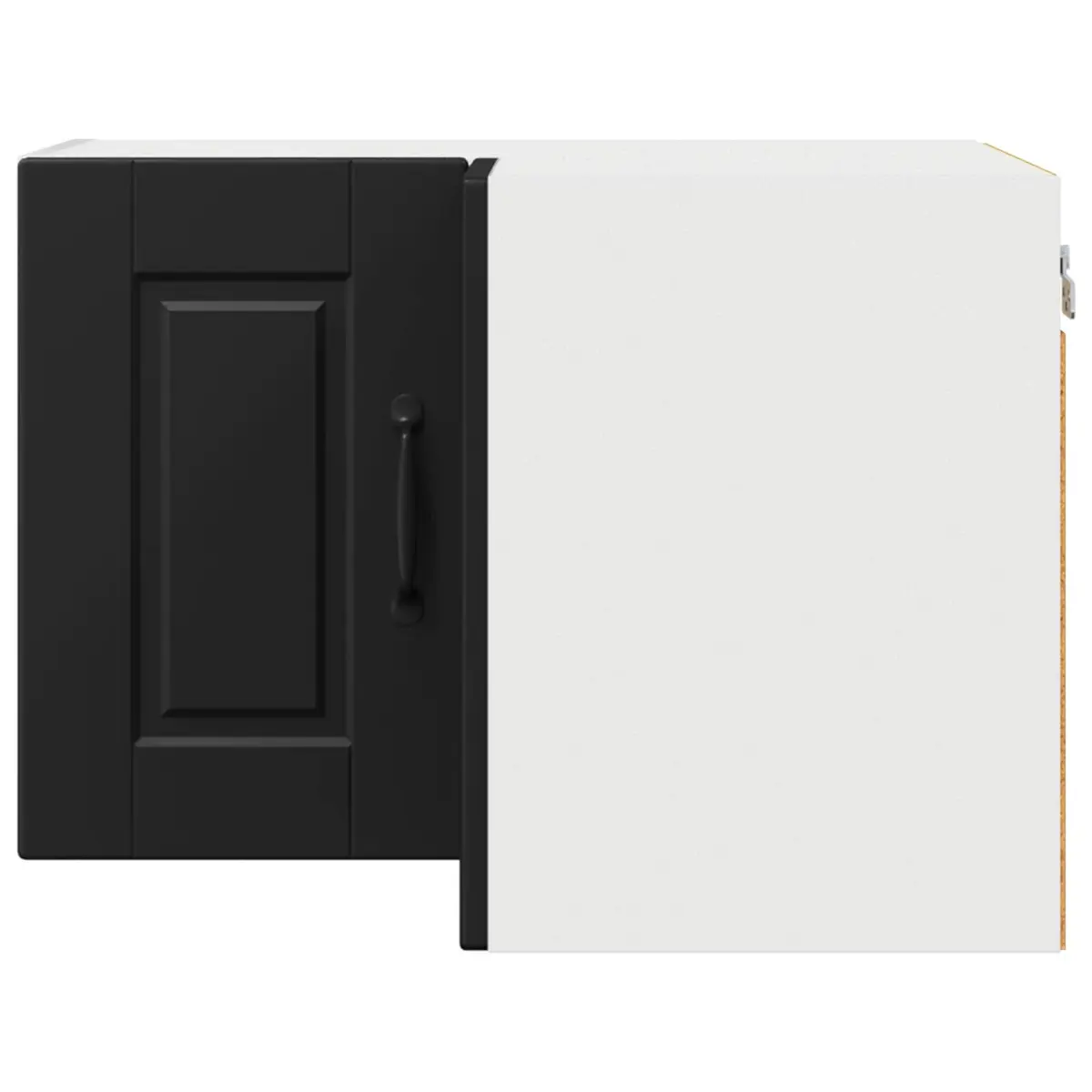 Corner Kitchen Cabinet Black Wall-mounted Engineered Wood 57x57x40cm Storage Shelves