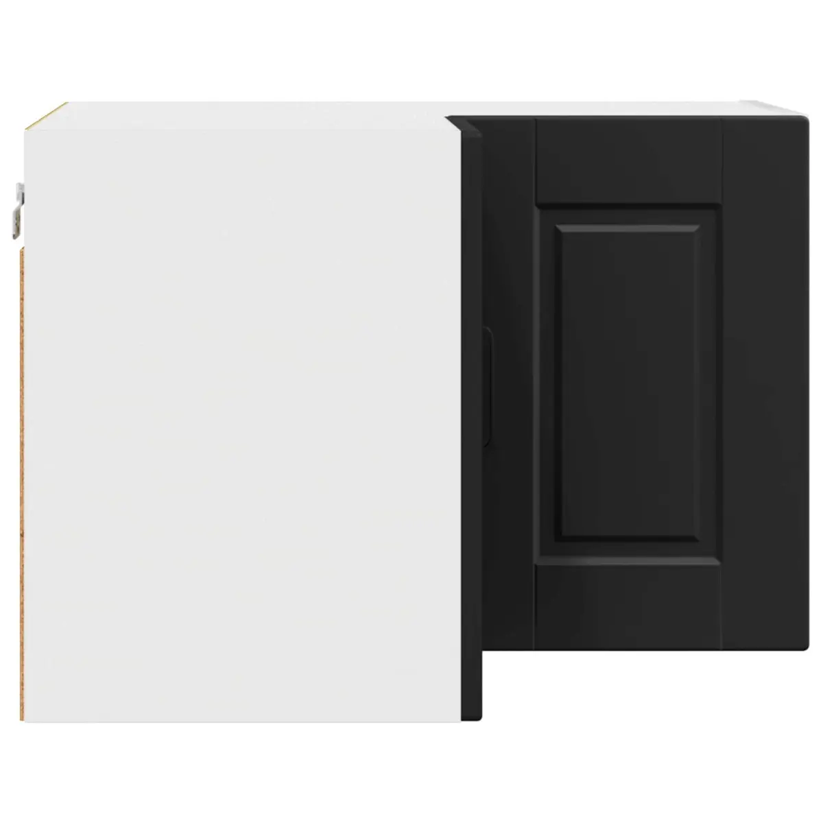 Corner Kitchen Cabinet Black Wall-mounted Engineered Wood 57x57x40cm Storage Shelves