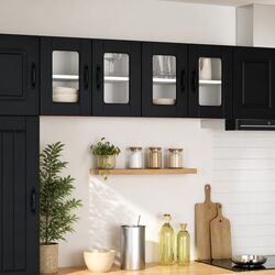 Compact Black Kitchen Cabinets for Wall Mounting