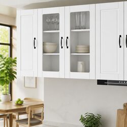 Concise and Stylish PORTO White Wall Glass Cabinet 40x31x80cm