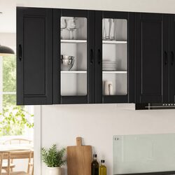 PORTO Black Wall Cabinet: Sleek Storage Solution