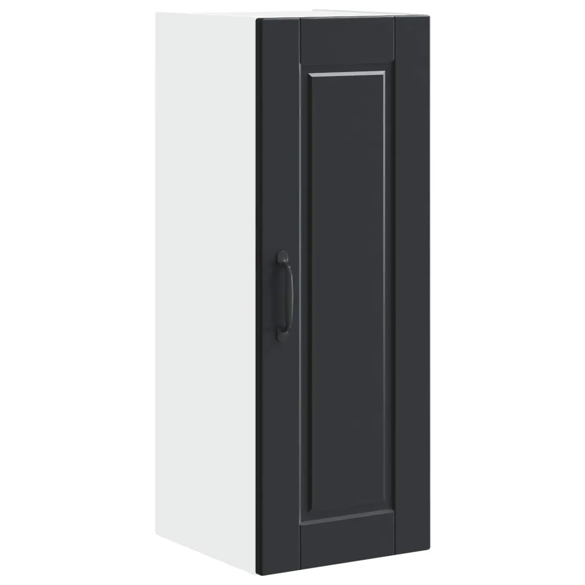 Wall Cabinet Kitchen Storage Black Engineered Wood 30x31x80cm Shelves