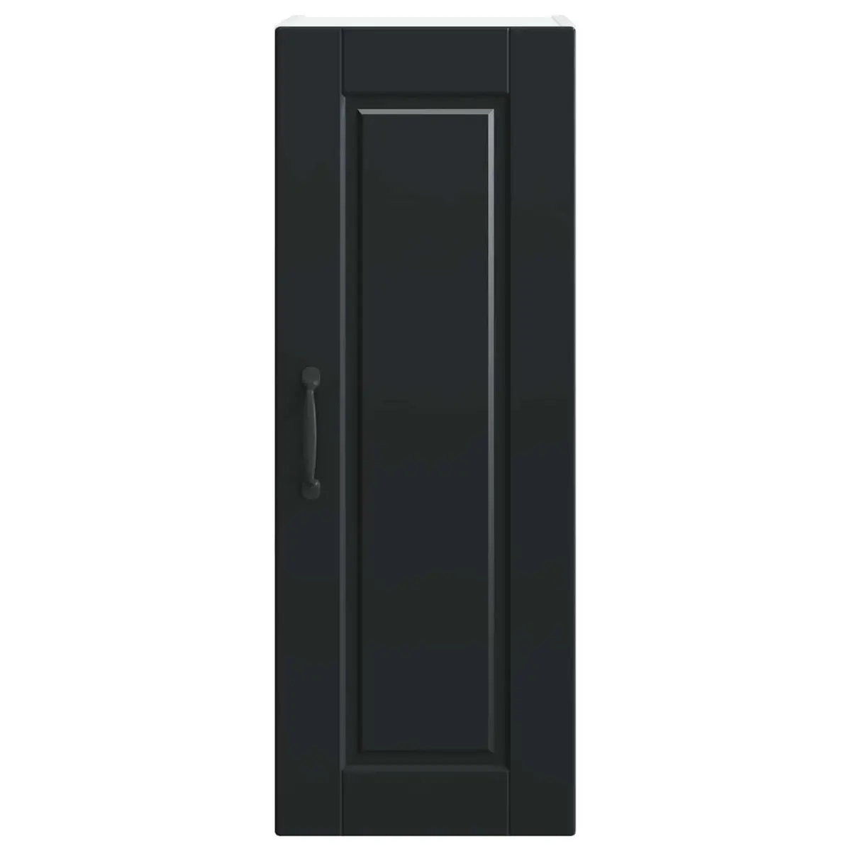Wall Cabinet Kitchen Storage Black Engineered Wood 30x31x80cm Shelves