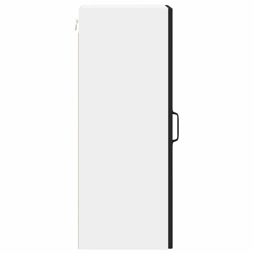 Wall Cabinet Black 2 Piece Engineered Wood Shelves Compartments