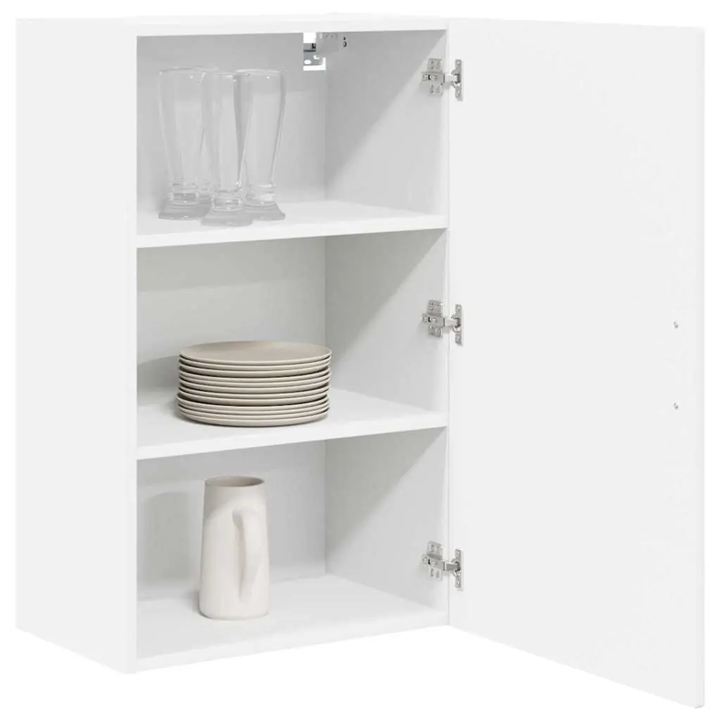 Wall Cabinet White High Gloss Kitchen Storage Shelves Compartments 50 x 31 x 80
