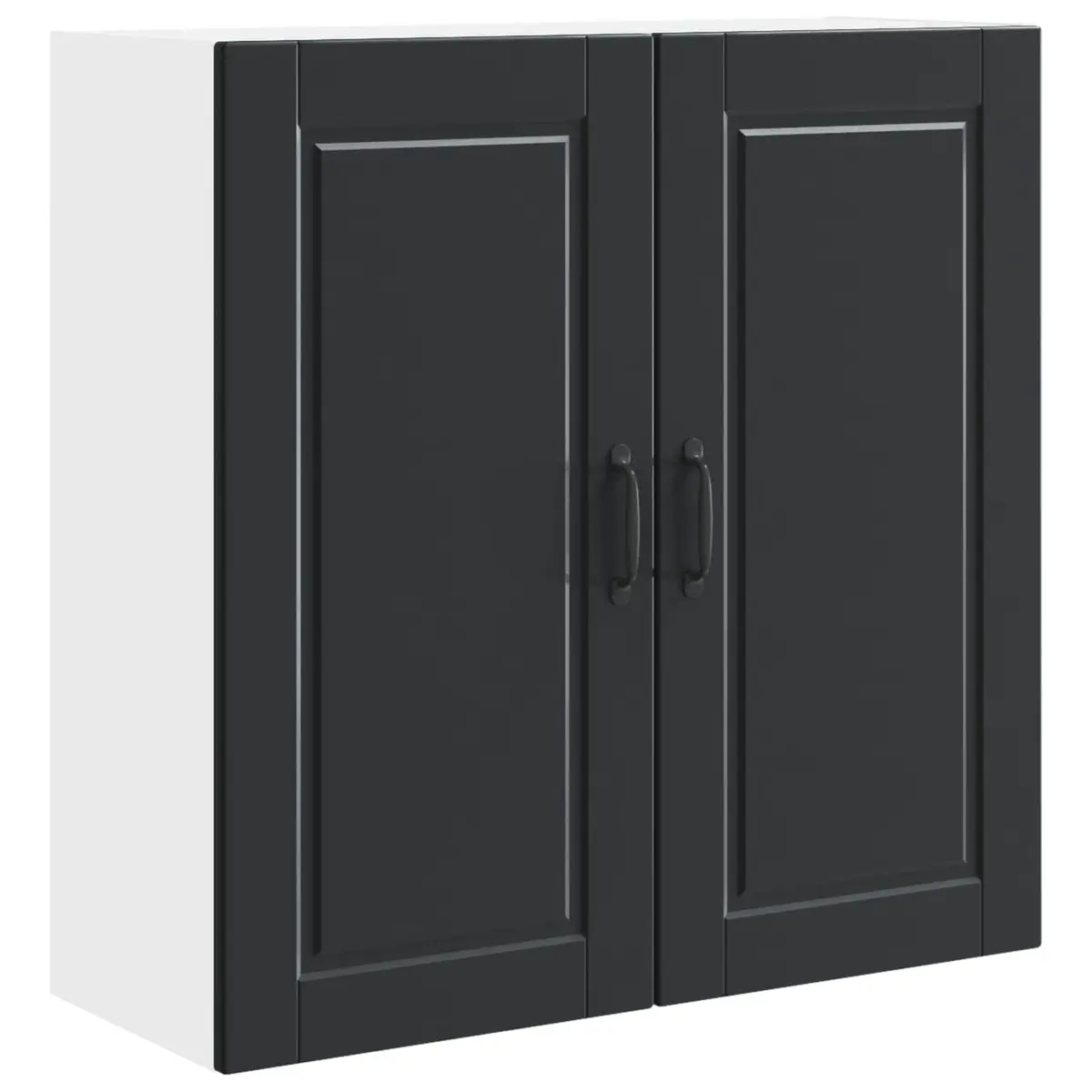 Wall Cabinet PORTO Black Kitchen Storage Engineered Wood 80x31x80cm