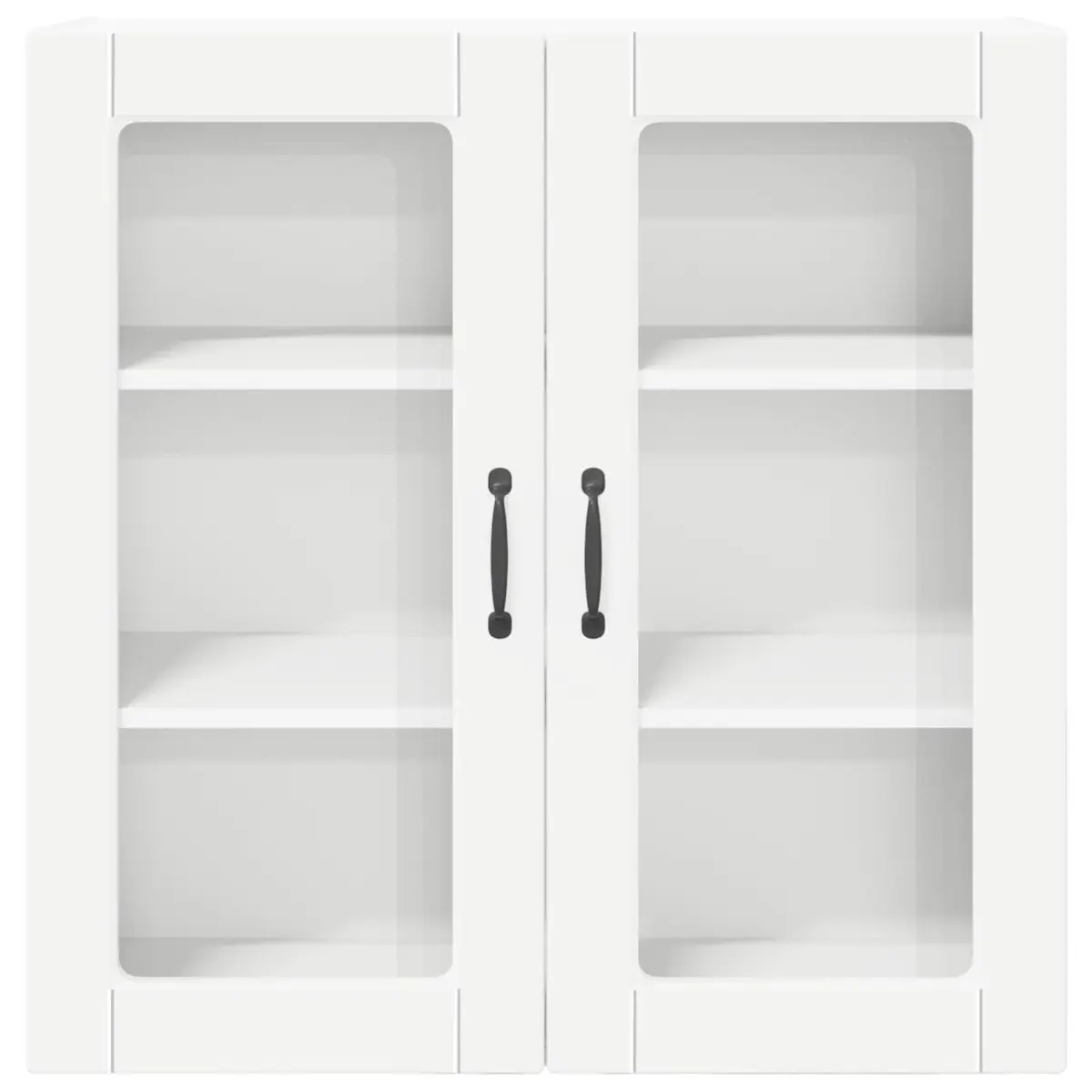 Wall Glass Cabinet White 80x31x80cm Kitchen Storage Engineered Wood Shelves