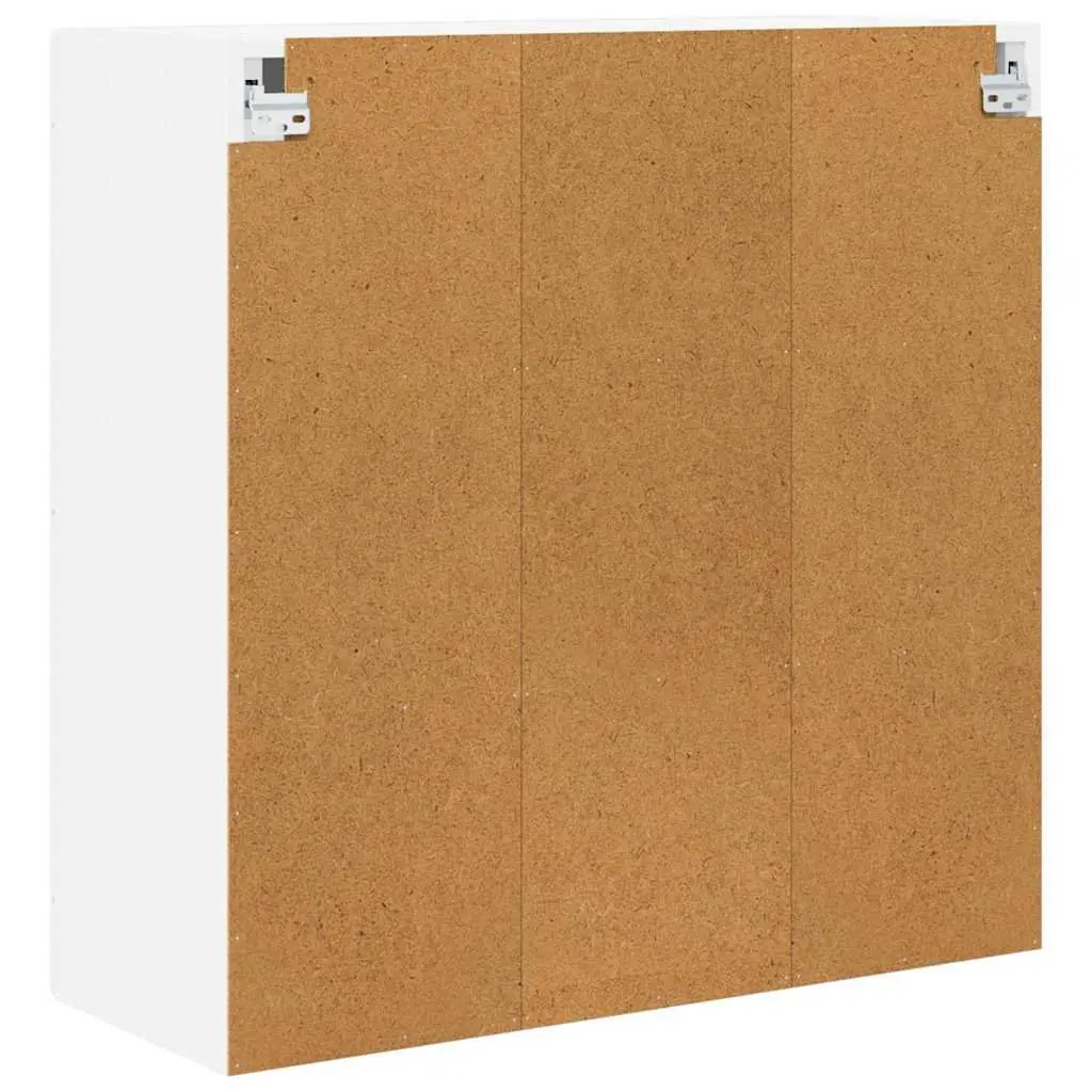 Wall Cabinet High Gloss White Engineered Wood Wall-Mounted Multiple Compartments