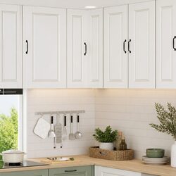 Compact Corner Cabinet: White, 57x57x80cm
