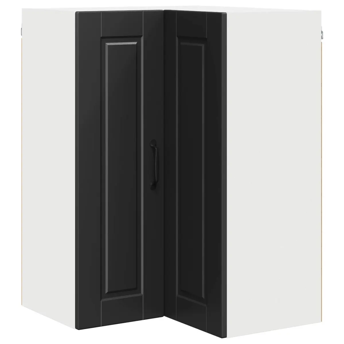 Wall Corner Kitchen Cabinet Black 57x57x80cm Wall-mounted Storage Shelves Organiser Unit