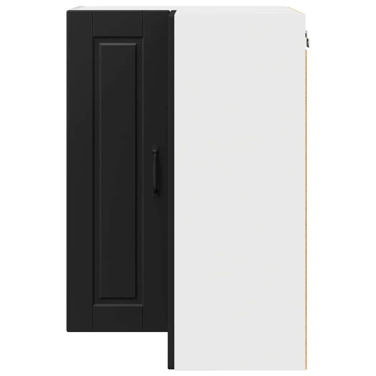 Wall Corner Kitchen Cabinet Black 57x57x80cm Wall-mounted Storage Shelves Organiser Unit