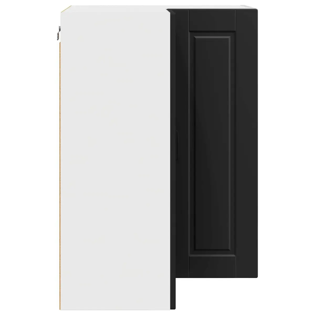 Wall Corner Kitchen Cabinet Black 57x57x80cm Wall-mounted Storage Shelves Organiser Unit