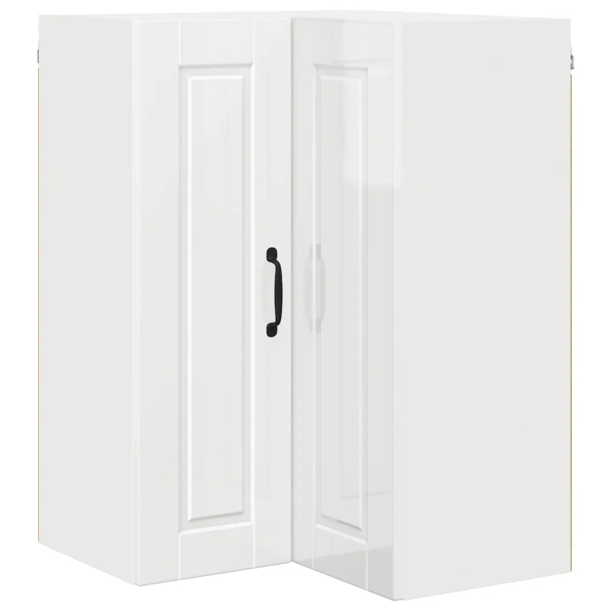 Wall Corner Cabinet High Gloss White 57 x 57 x 80 cm Engineered Wood Kitchen Storage