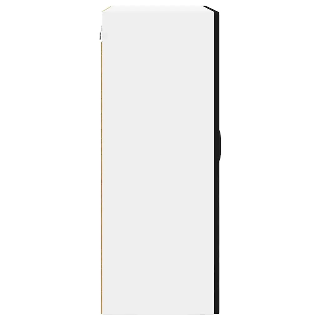 Wall Glass Cabinet Black 60x31x80cm Wall-mounted Engineered Wood Shelves