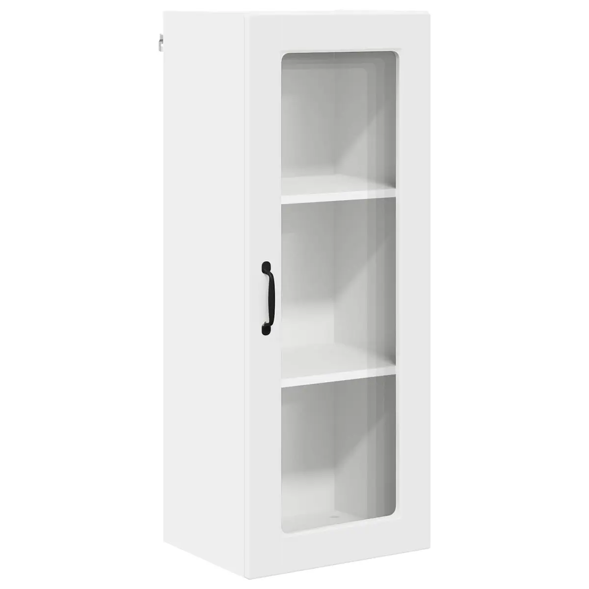 Wall-Mounted Kitchen Cabinet White 40x31x100cm Engineered Wood Shelving Unit with Glass Elements