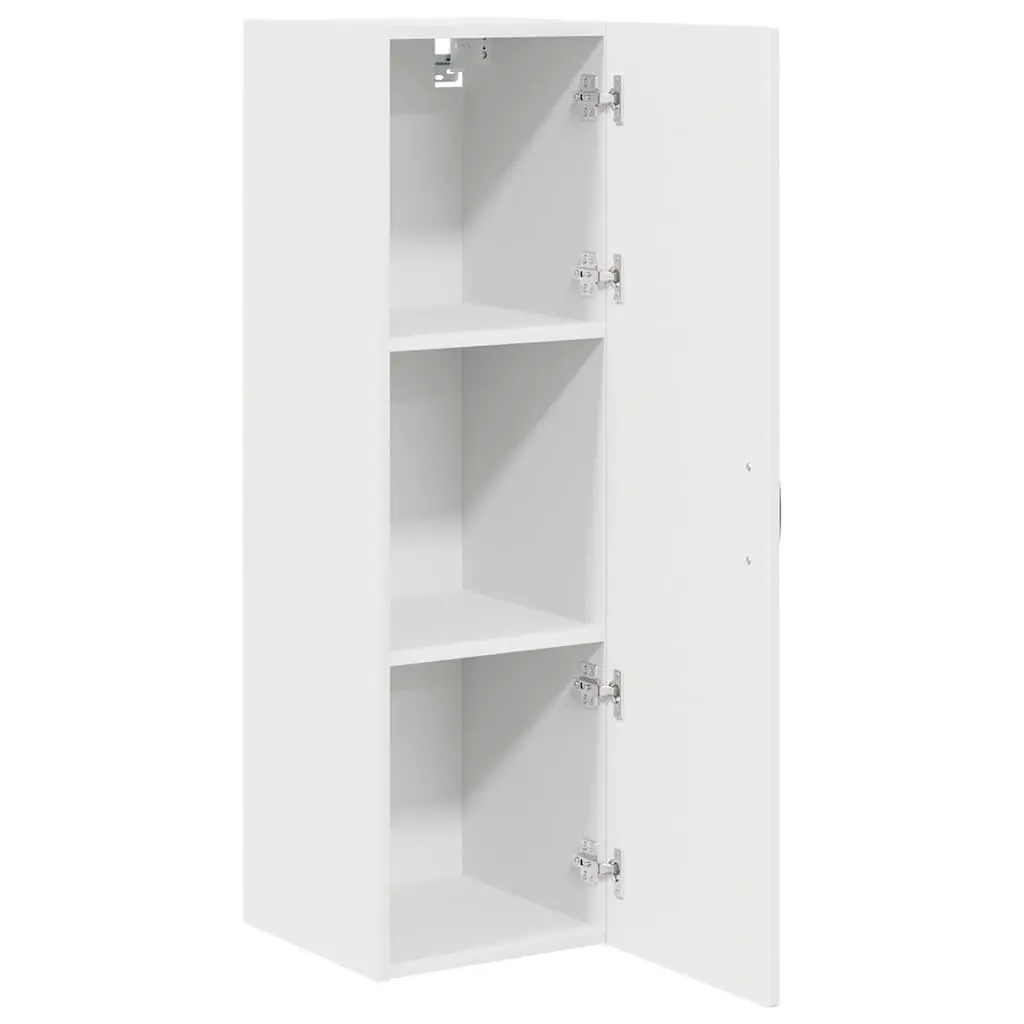 Wall Cabinet Kitchen Storage Unit White 30x31x100cm Engineered Wood Shelves