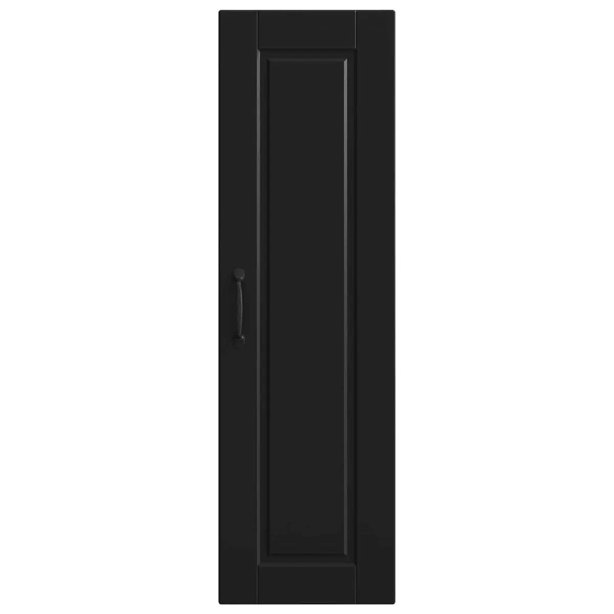 Wall Cabinet Kitchen Storage Black Engineered Wood 30x31x100cm Mounted Shelves