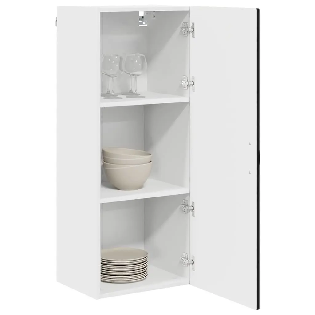 Wall Cabinet Kitchen Storage Cupboard Black 40 x 31 x 100 cm Wall Mounted