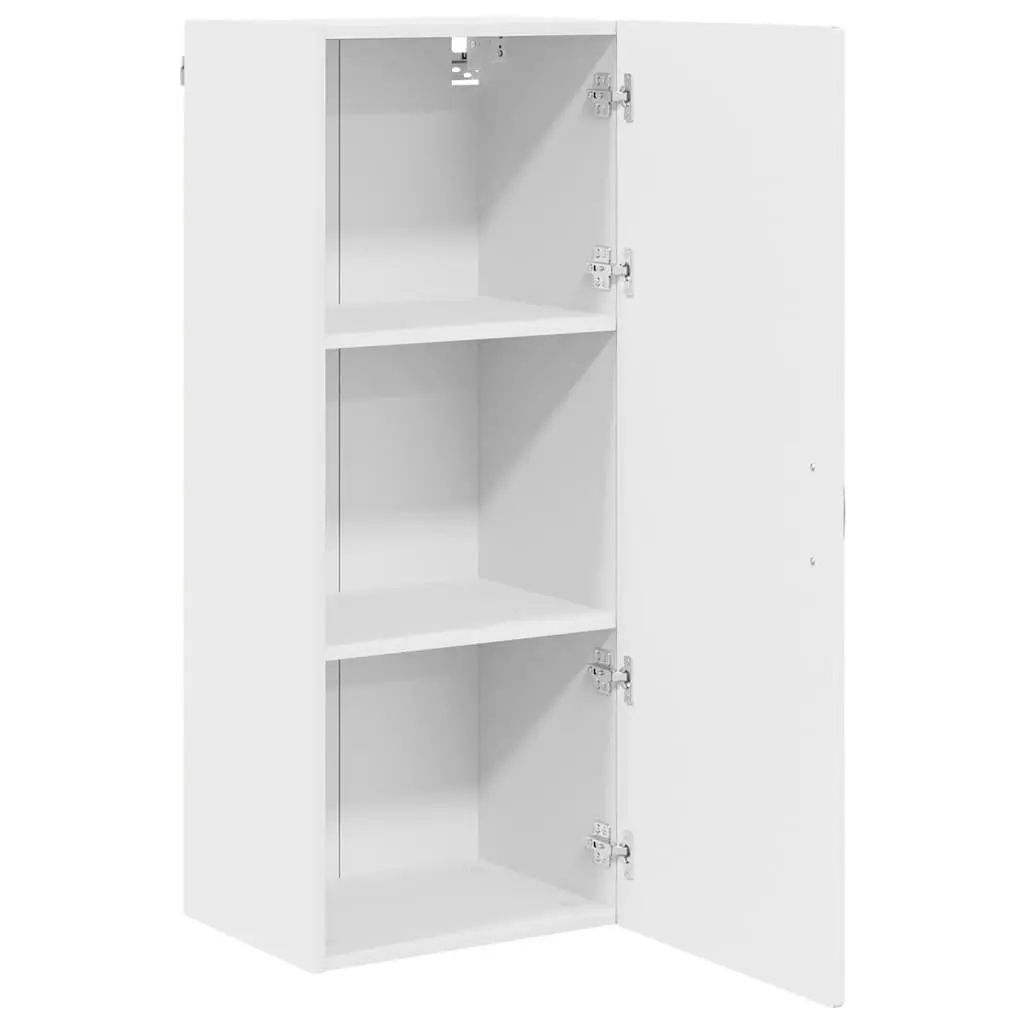 Wall Cabinet High Gloss White Engineered Wood Multiple Shelves