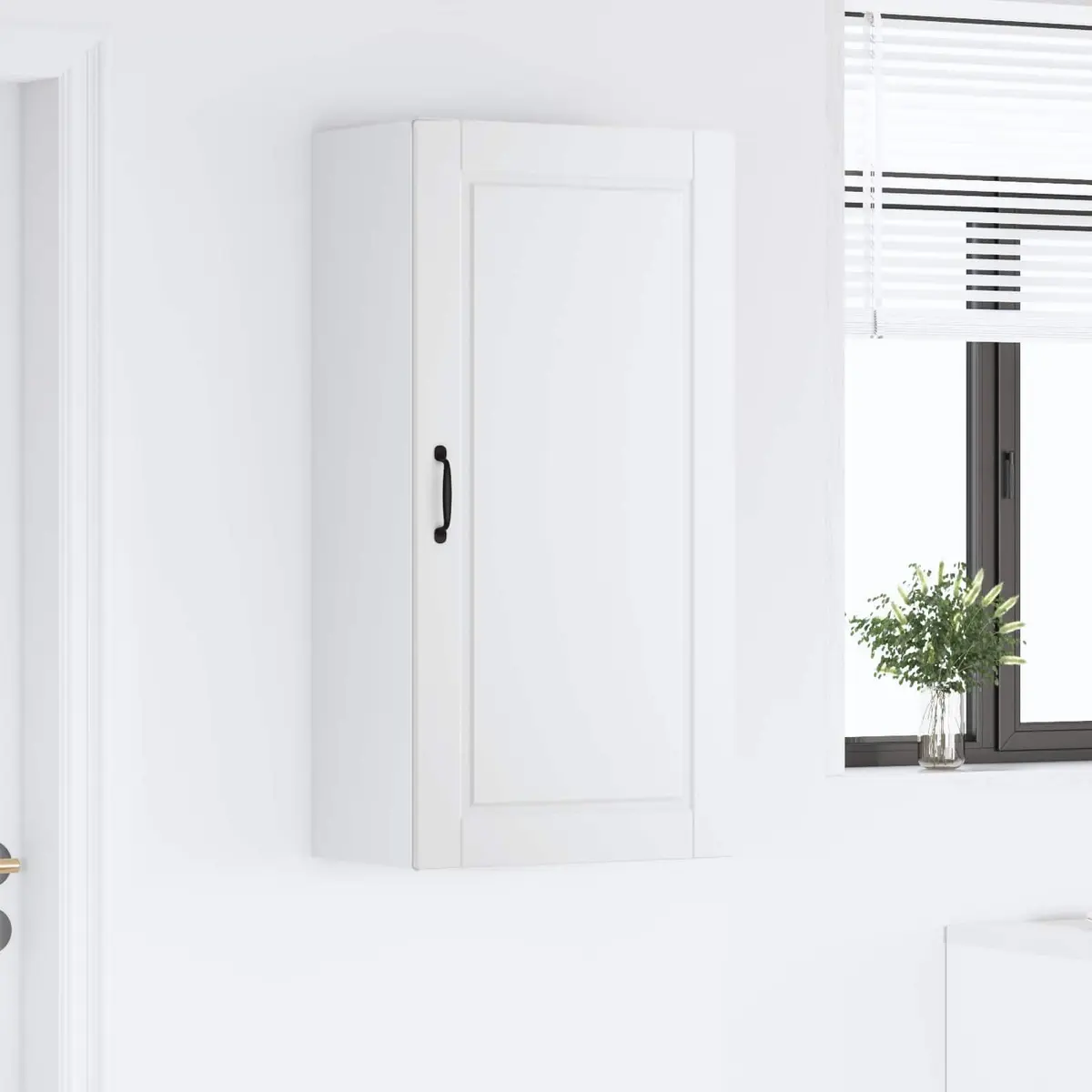 Wall Cabinet White 50x31x100cm Engineered Wood Shelves Organiser