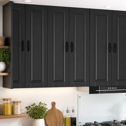 Wall Cabinet Kitchen Storage Black 60x31x100cm Modern Mounted Engineered Wood