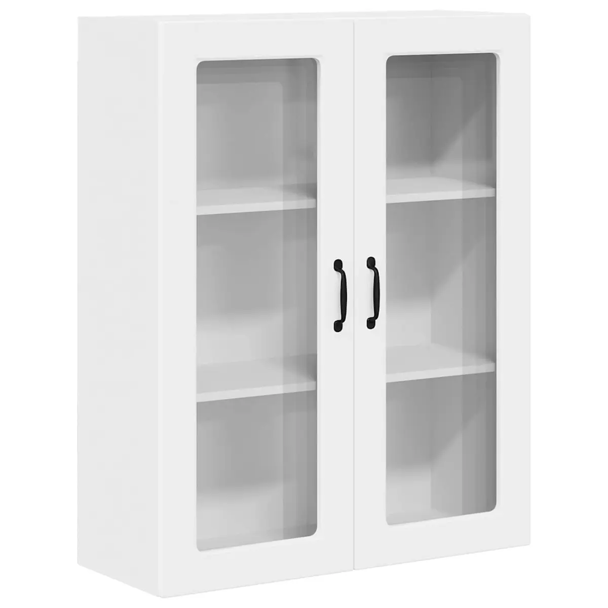 Wall Mounted Kitchen Cabinet White Engineered Wood Storage Shelves Indoor Use