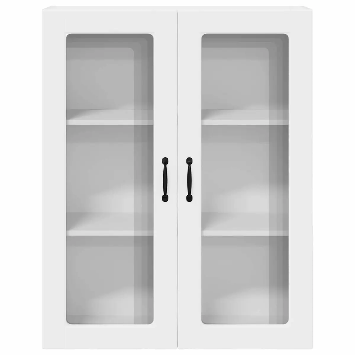Wall Mounted Kitchen Cabinet White Engineered Wood Storage Shelves Indoor Use