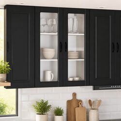 Efficient Kitchen Wall Cabinet in Black 80x31x100cm