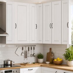 Concise White Kitchen Corner Cabinet 57x57x100cm