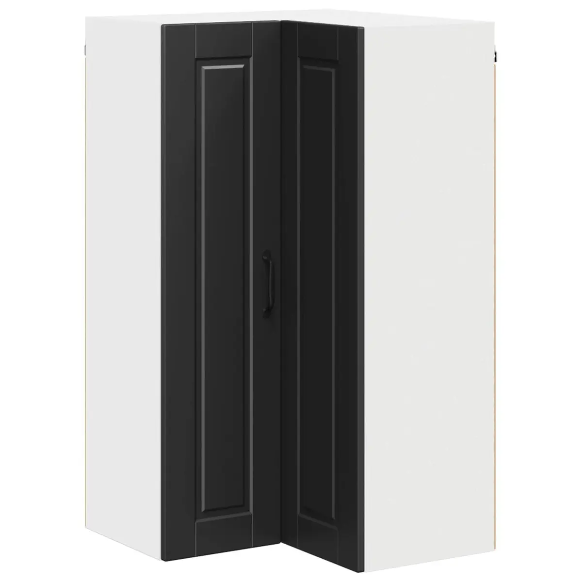 Wall Corner Kitchen Cabinet Black Storage Shelves Compartments 57x57x100cm