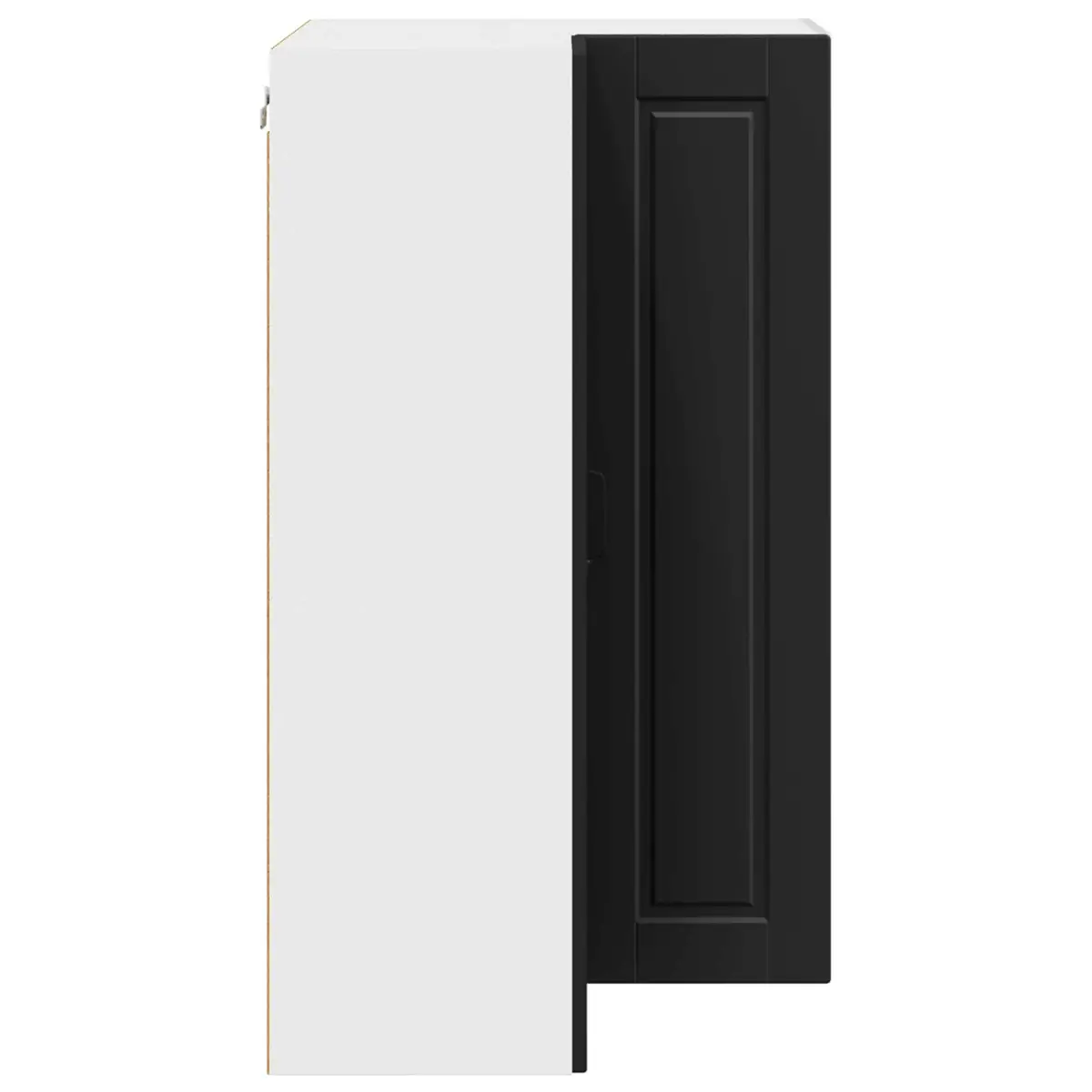 Wall Corner Kitchen Cabinet Black Storage Shelves Compartments 57x57x100cm